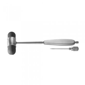 Dejerine Percussion Hammer With Needle Stainless Steel - Rubber, 21 cm - 8 1/4" Stainless Steel - Rubber